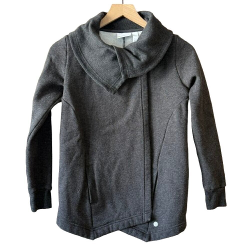 Youth Girls S (7/8) Zella Cara Wrap Cardigan In Grey Dark Charcoal Heather